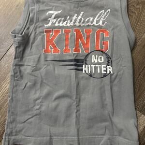 Gymboree Boys Size 7 Gray Tank Top – “Fastball King” Baseball Theme